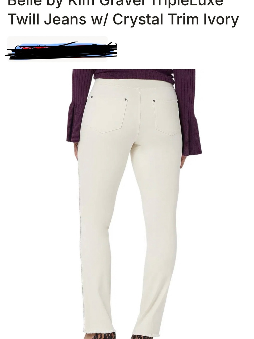 Belle by Kim Gravel Ivory Straight-Leg Jeans